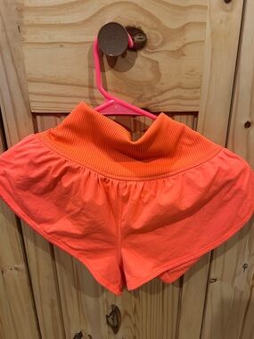 FP Movement by Free People Neon Orange High-Rise Athletic Shorts